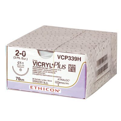 Vicryl violett USP 6-0 / V-18 / 75 cm / 36 Stück