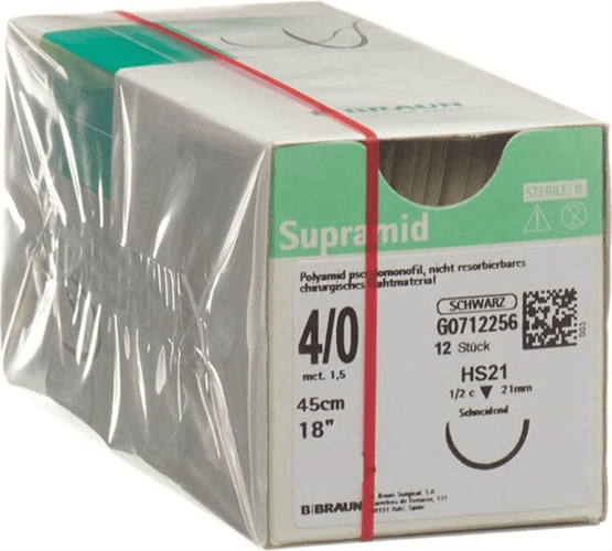 Supramid schwarz USP 2 / DS48 / 75 cm / 24 Stück