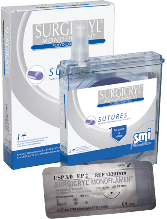 Surgicryl MONO PDO SMI, violett, 5-0, DS 19, 45cm, 12 Stk.