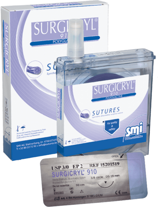 Surgicryl 910 SMI, 3-0, 3-8 schneidend, DS 24mm, 75cm, violett, 12 Stk.