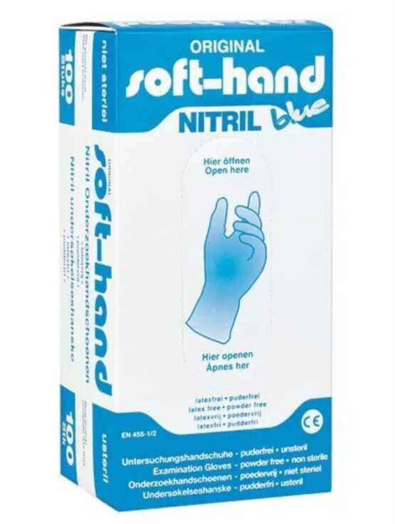 Einmalhandschuhe Nitril blau Gr. S, Soft Hand, 100 Stk.