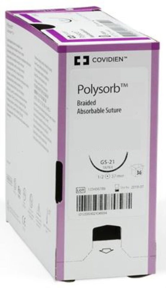 POLYSORB ungefärbt USP 2-0 / C-16 / 75 cm / 36 Stück